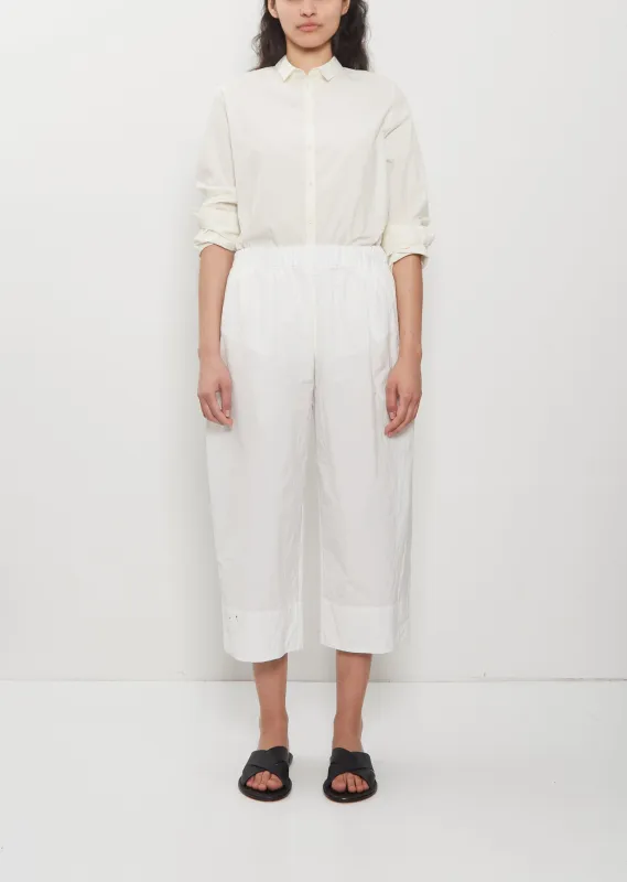 Technical Poplin Cropped Wide Pant — Meringue made by A Punto B