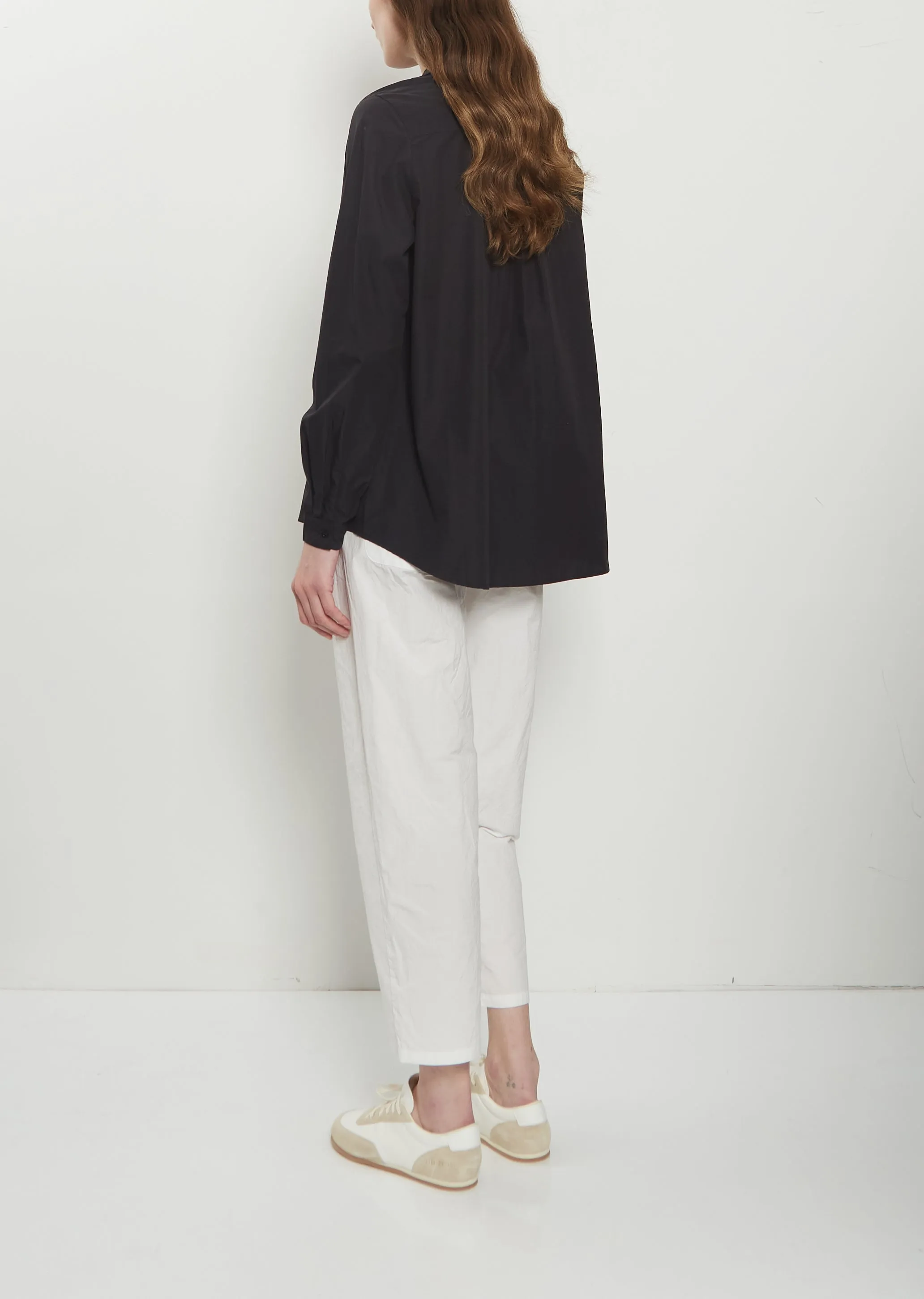 Mini Collar Cotton Shirt — Black sold by La Garconne product image thumbnail 3