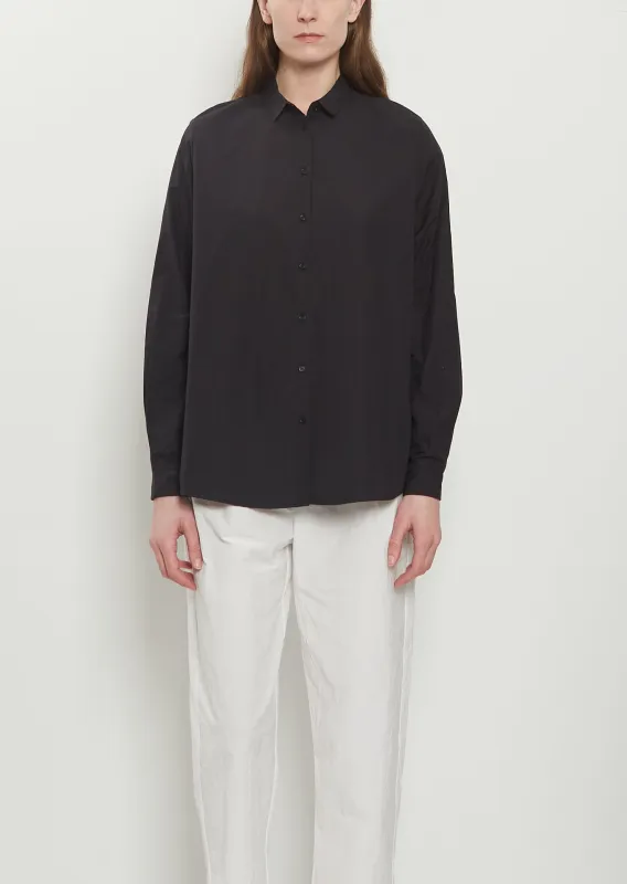 Mini Collar Cotton Shirt — Black made by A Punto B