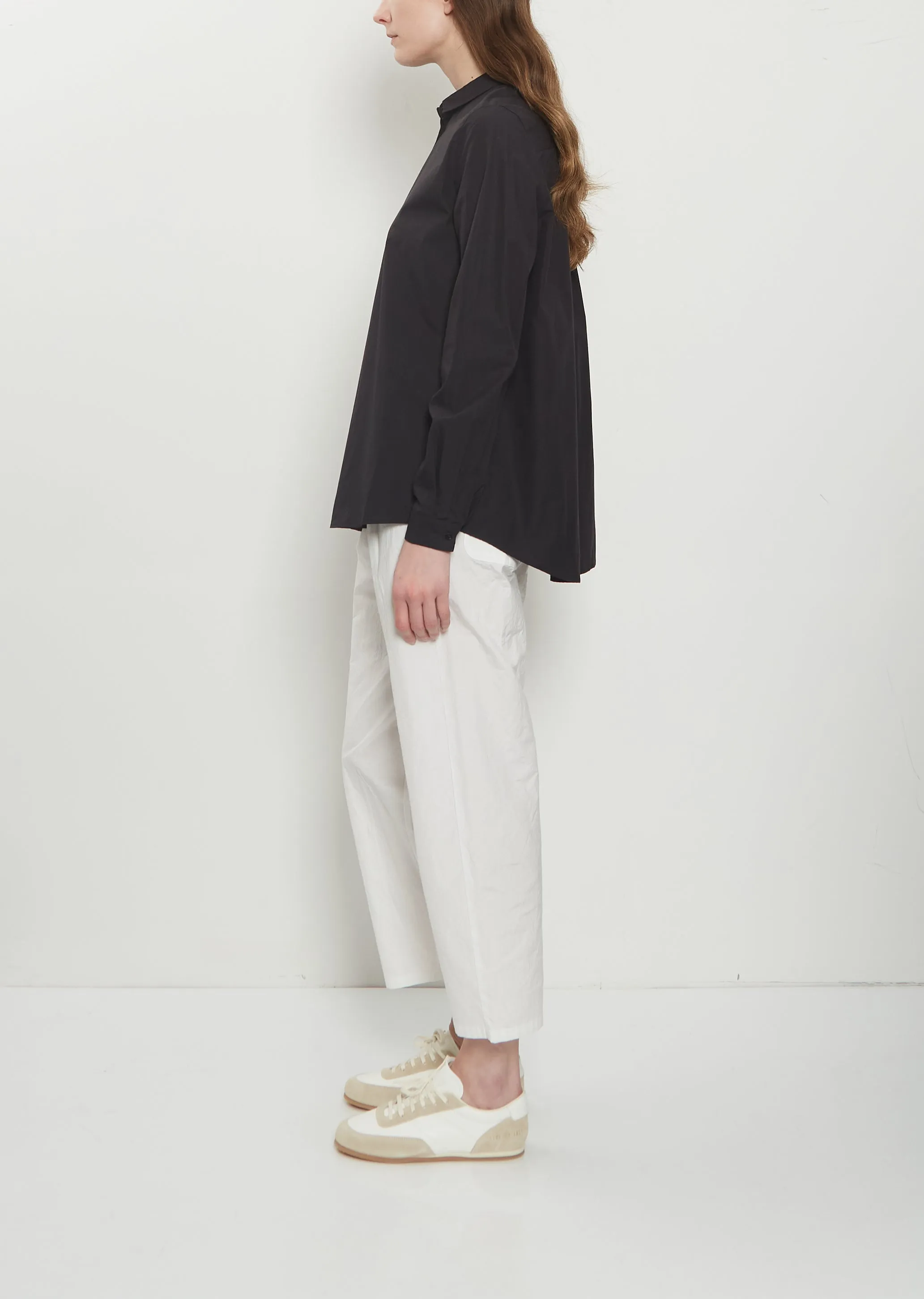 Mini Collar Cotton Shirt — Black sold by La Garconne product image thumbnail 2