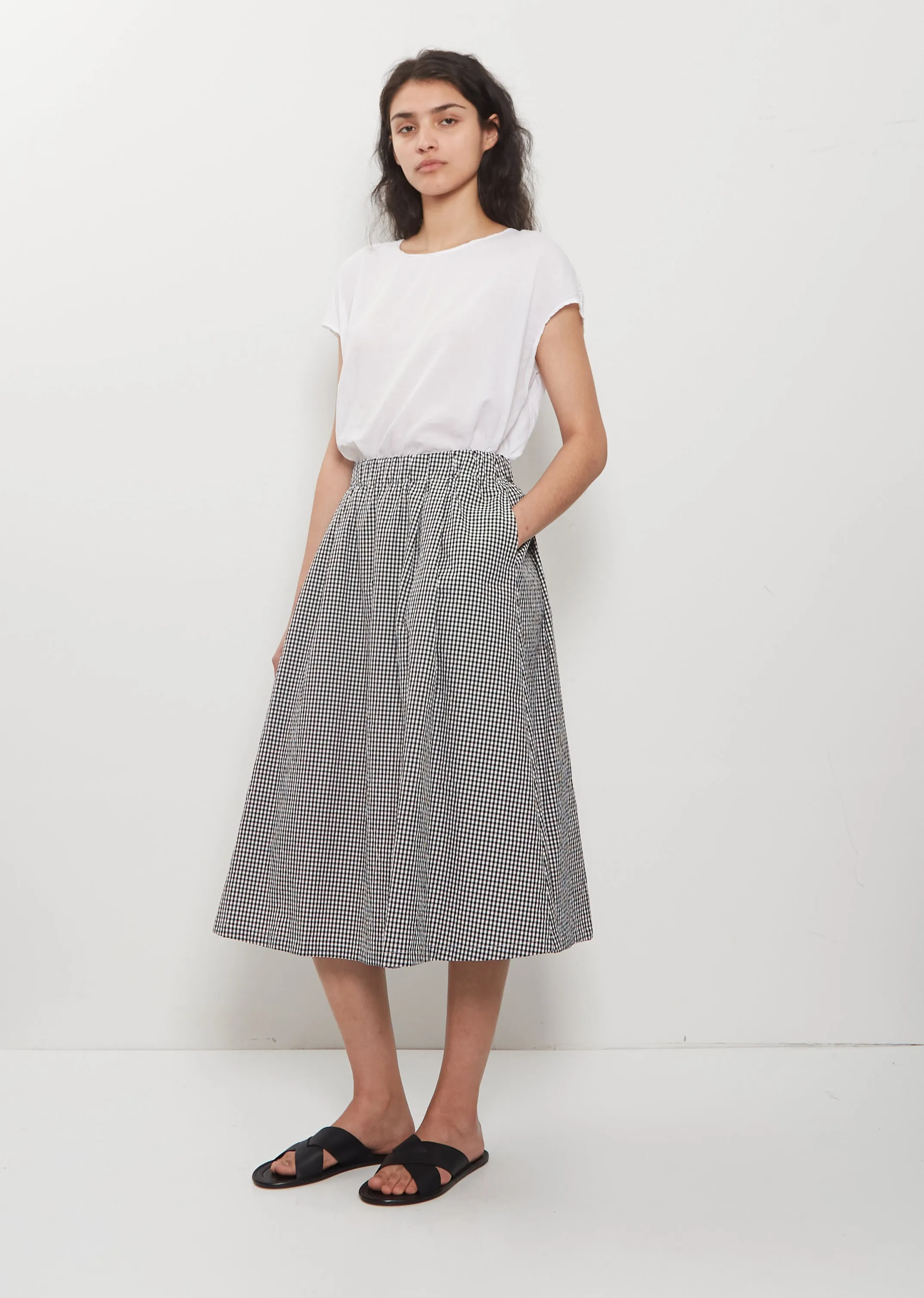 Cotton Gathered Skirt — Vichy Check sold by La Garconne product image thumbnail 4