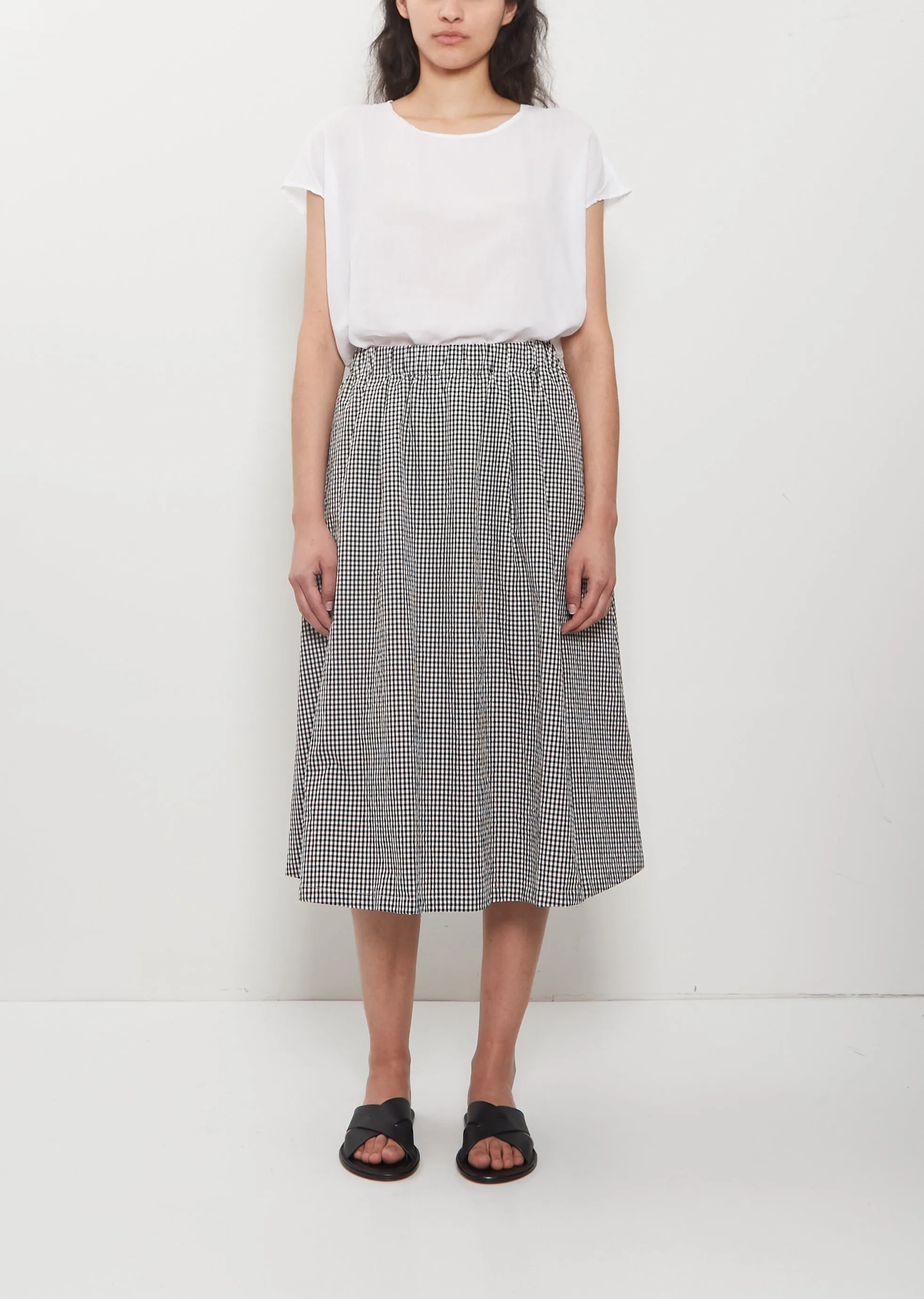 Cotton Gathered Skirt — Vichy Check sold by La Garconne