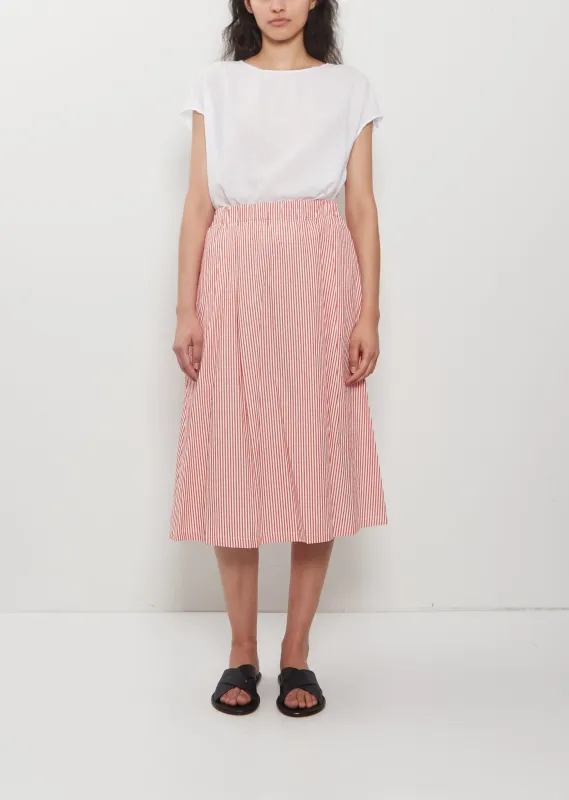 Cotton Gathered Skirt — Pomegranate Stripes made by A Punto B