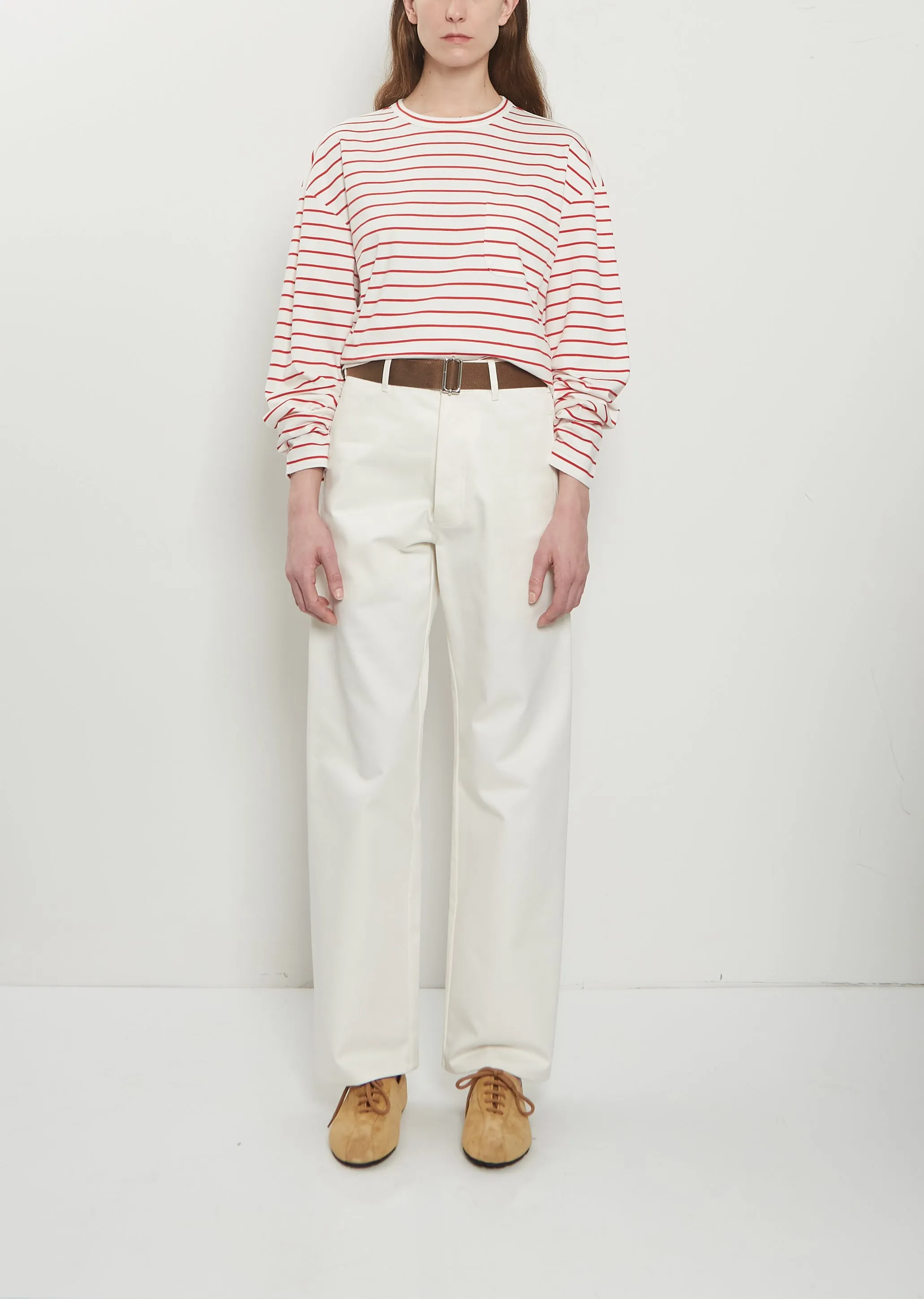 Belt Cotton Drill Trousers sold by La Garconne
