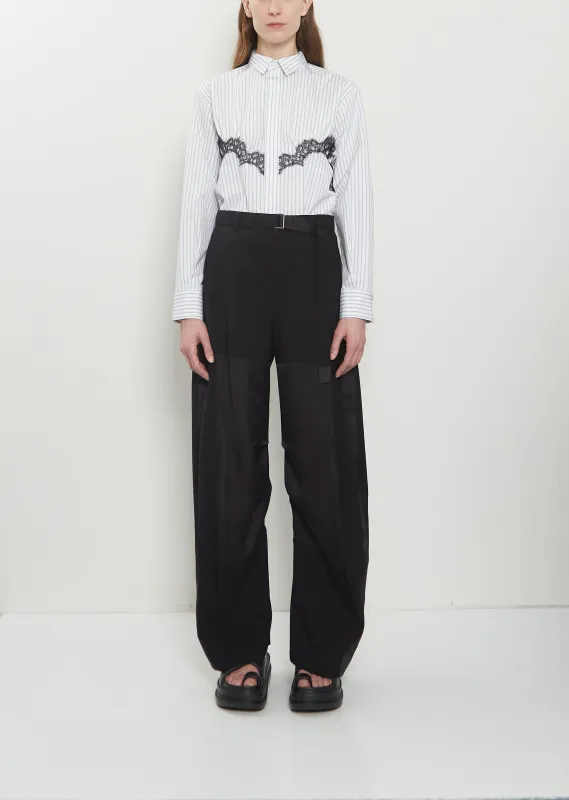 Wool Suiting x Sheer Voile Pants made by Sacai