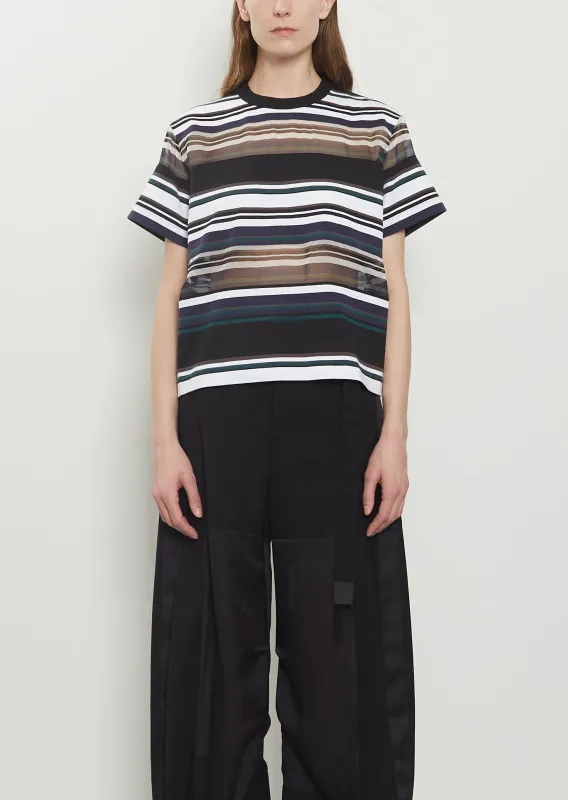 Sheer Voile x Cotton Jersey T-Shirt made by Sacai