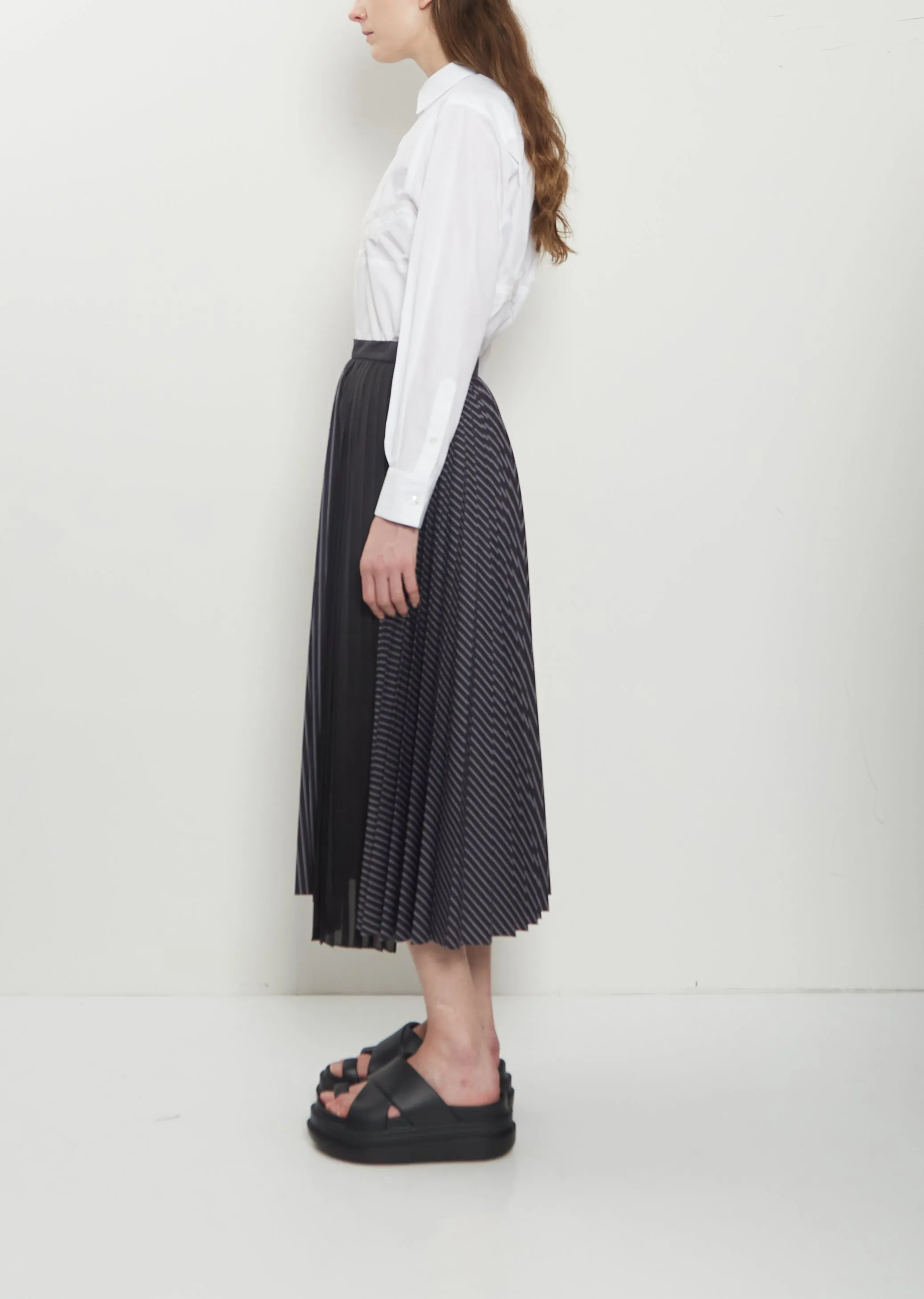 Pleated Cotton Poplin Skirt sold by La Garconne product image thumbnail 2