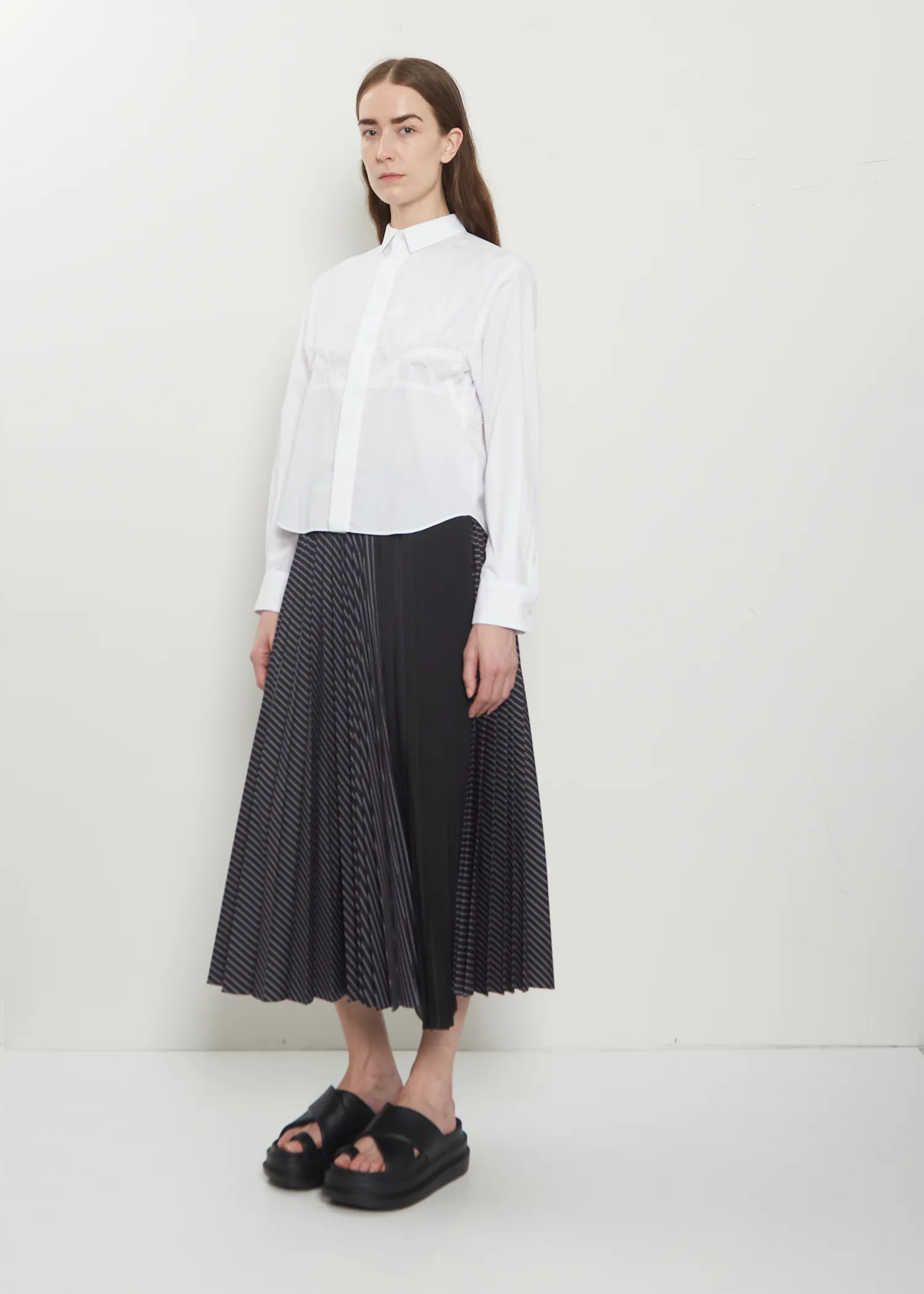 Pleated Cotton Poplin Skirt sold by La Garconne product image thumbnail 4