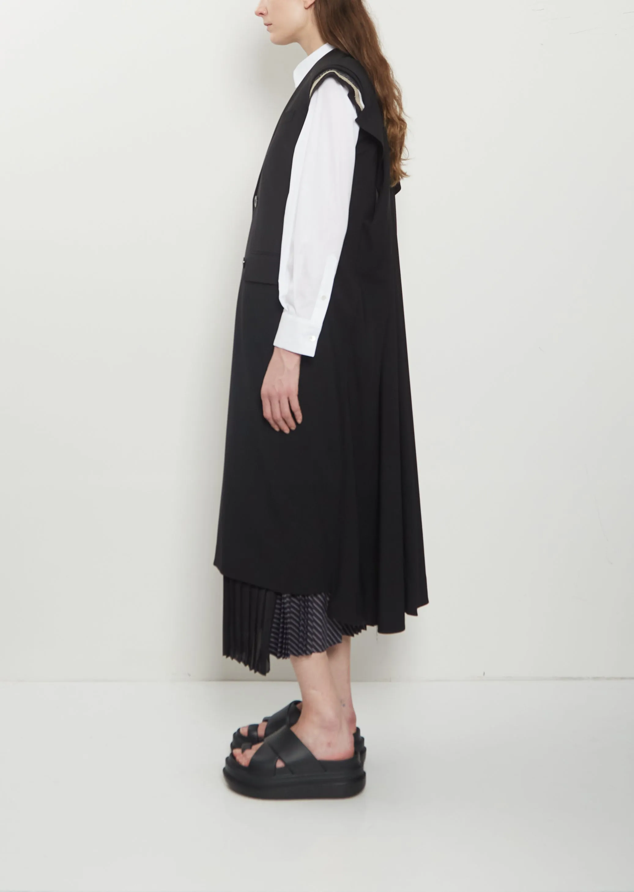 Wool Suiting Long Vest sold by La Garconne product image thumbnail 2