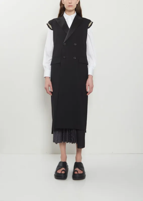 Wool Suiting Long Vest made by Sacai