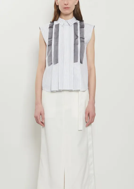 Sleeveless Cotton Poplin Shirt made by Sacai