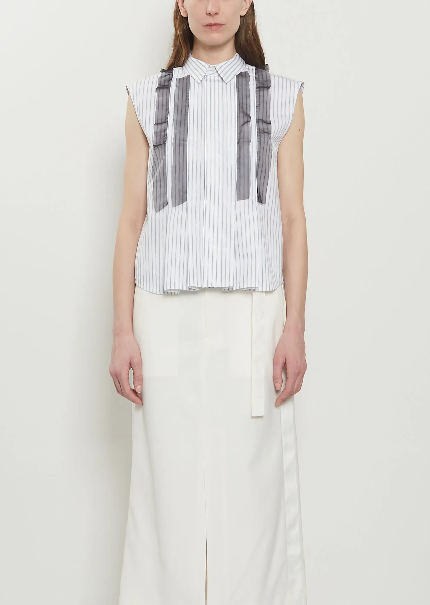 Sleeveless Cotton Poplin Shirt sold by La Garconne