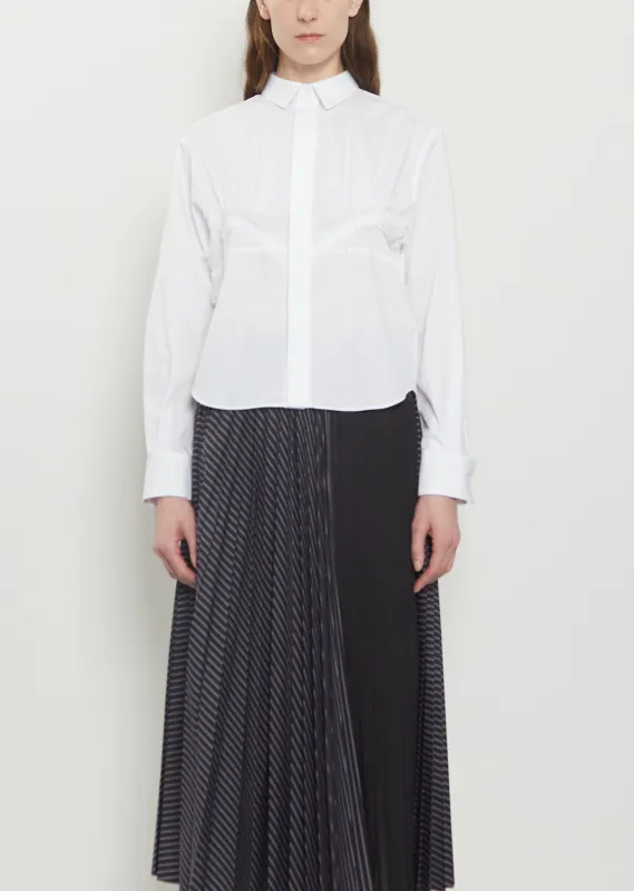Lace Detail Poplin Shirt — Off White made by Sacai