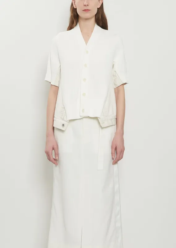 Denim x Knit Short Sleeve Cardigan made by Sacai