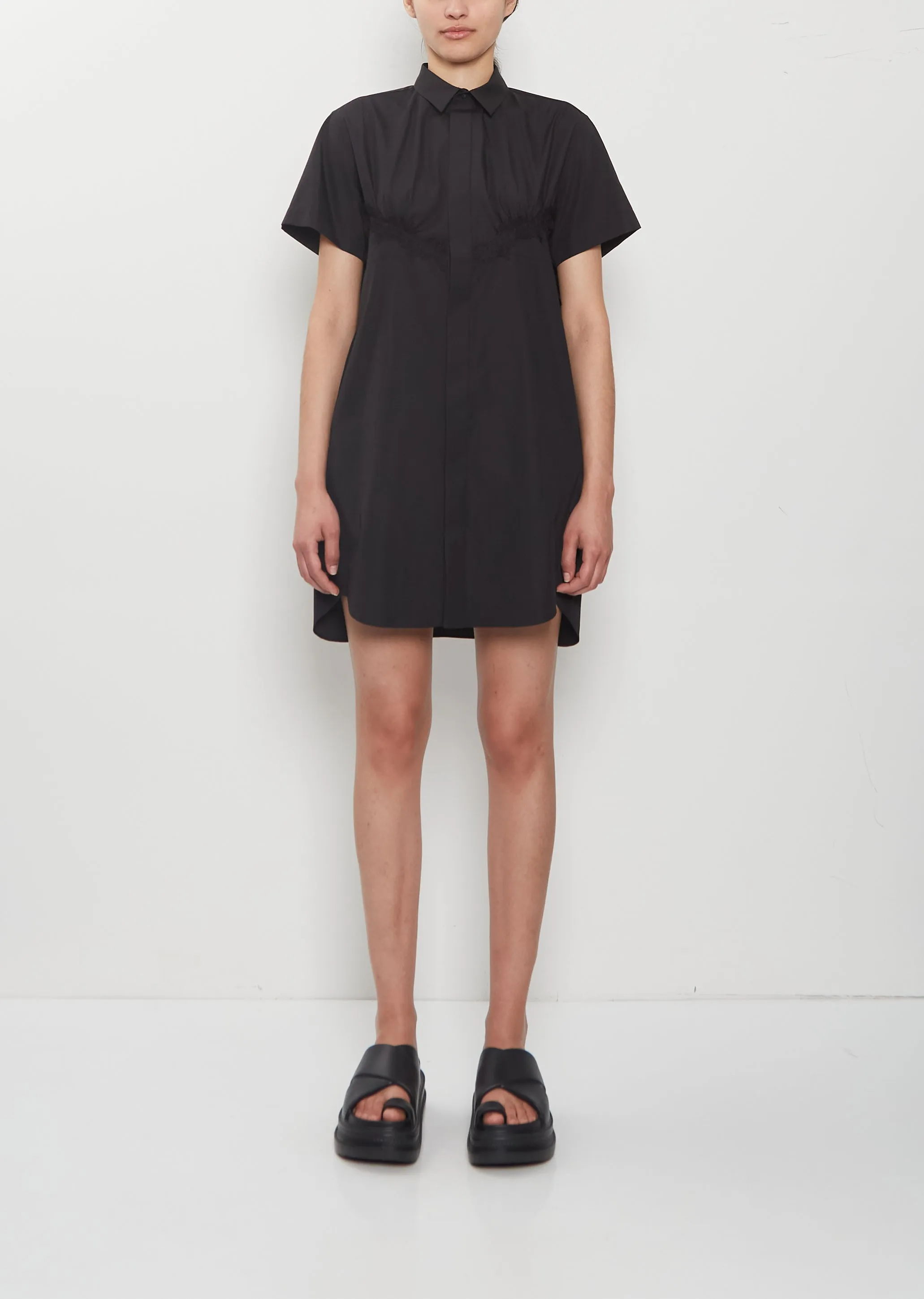 Lace Detail Poplin Dress sold by La Garconne