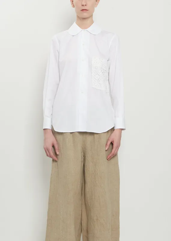Round Collar Shirt with Lace Pocket made by Comme des Garcons