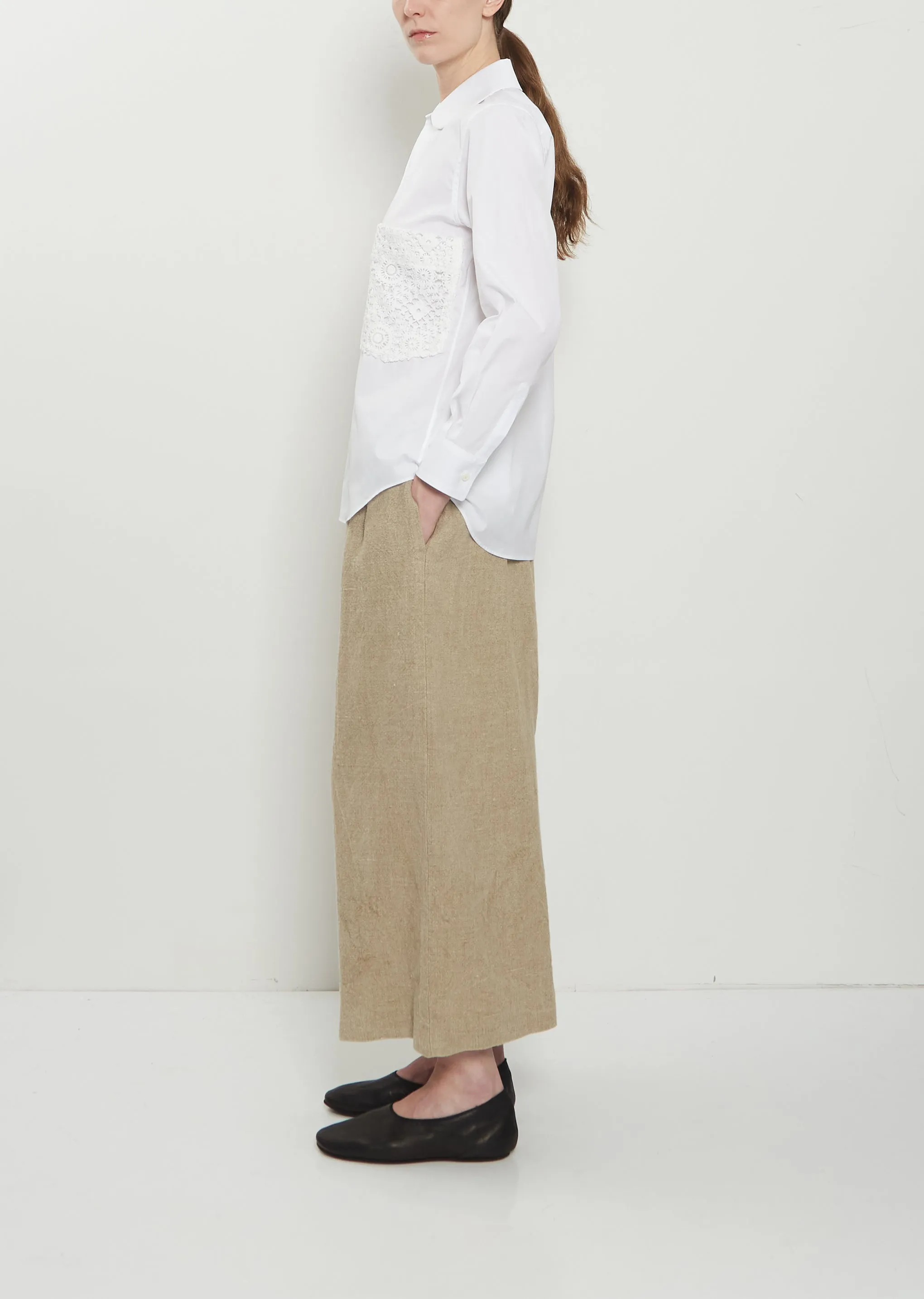 Round Collar Shirt with Lace Pocket sold by La Garconne product image thumbnail 2