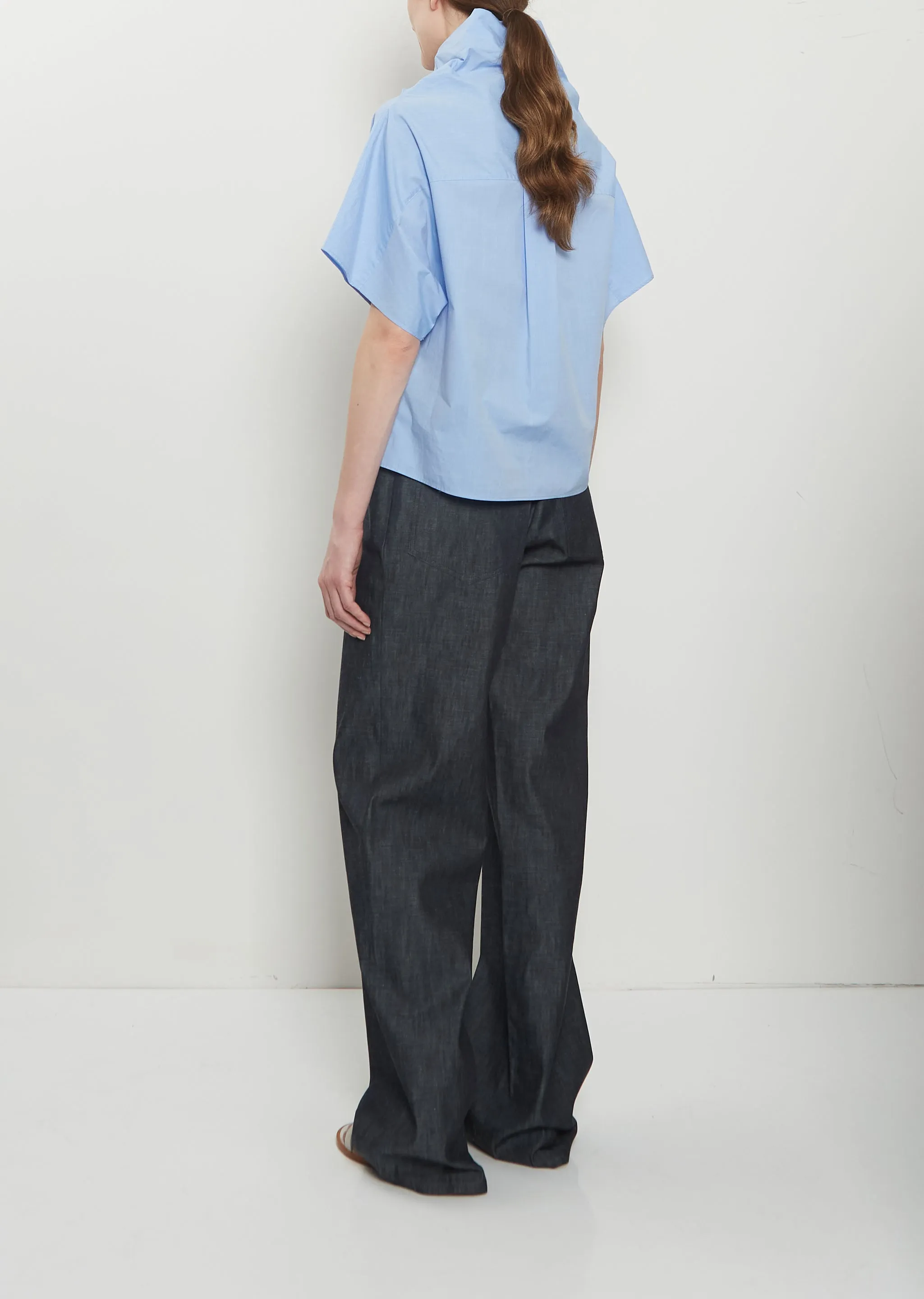 Cotton Popeline Tunic Top — Sky sold by La Garconne product image thumbnail 3