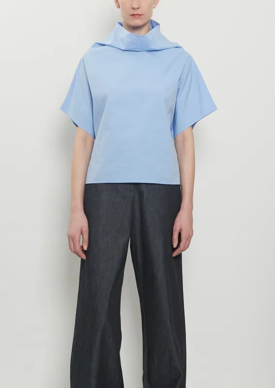 Cotton Popeline Tunic Top — Sky made by Dusan