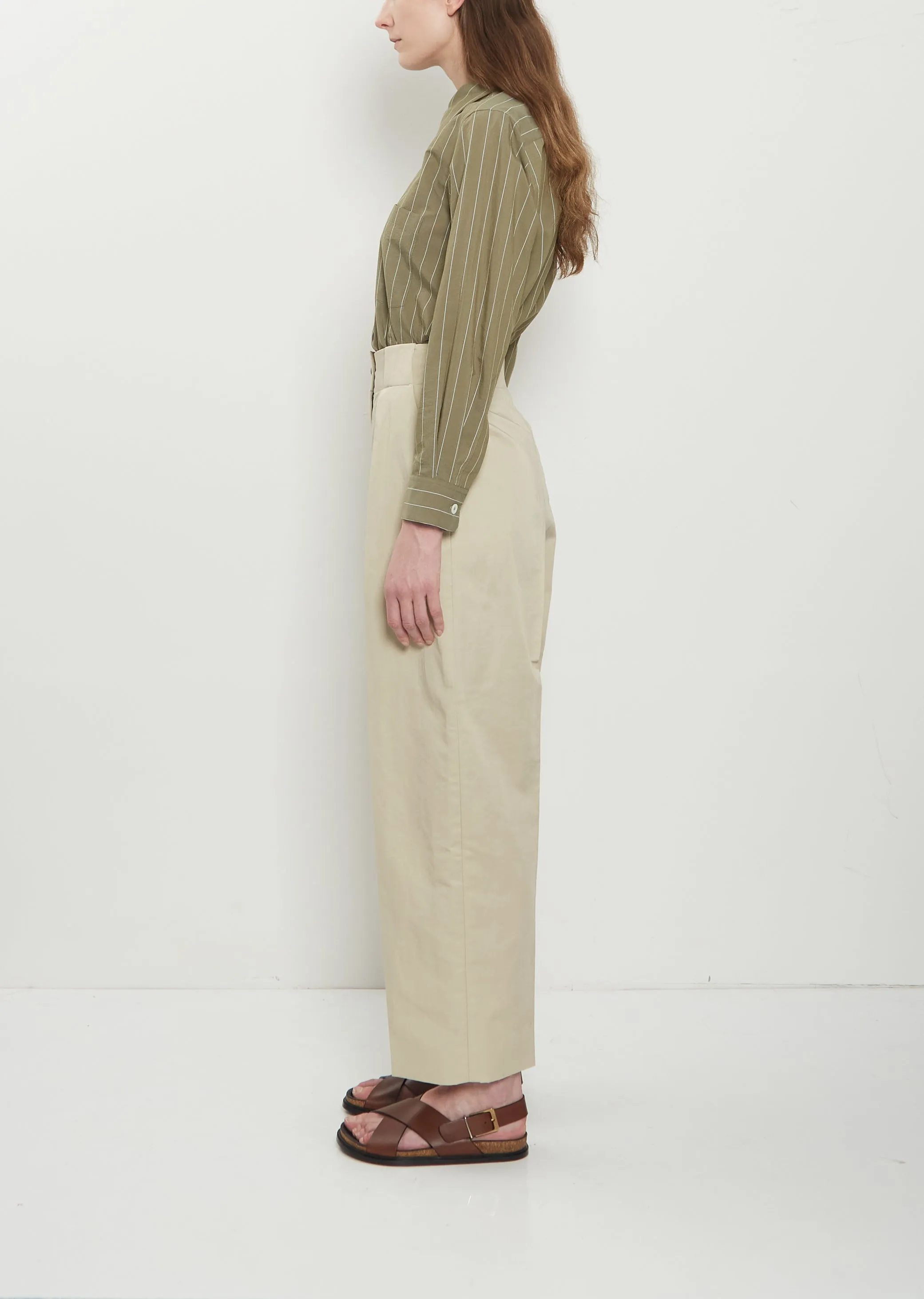 Wide Belt Loop Cotton Linen Trouser sold by La Garconne product image thumbnail 2