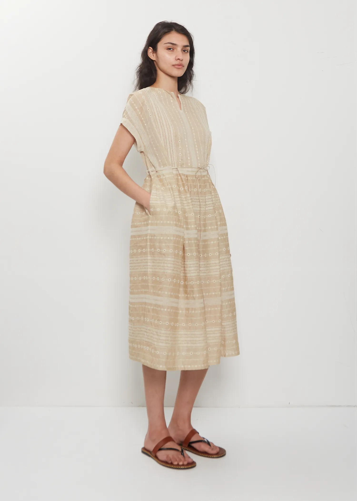 Embroidery Cotton Ramie Dress sold by La Garconne product image thumbnail 5