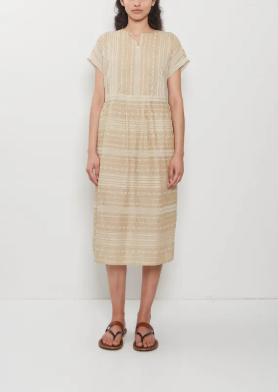 Embroidery Cotton Ramie Dress made by ANTIPAST