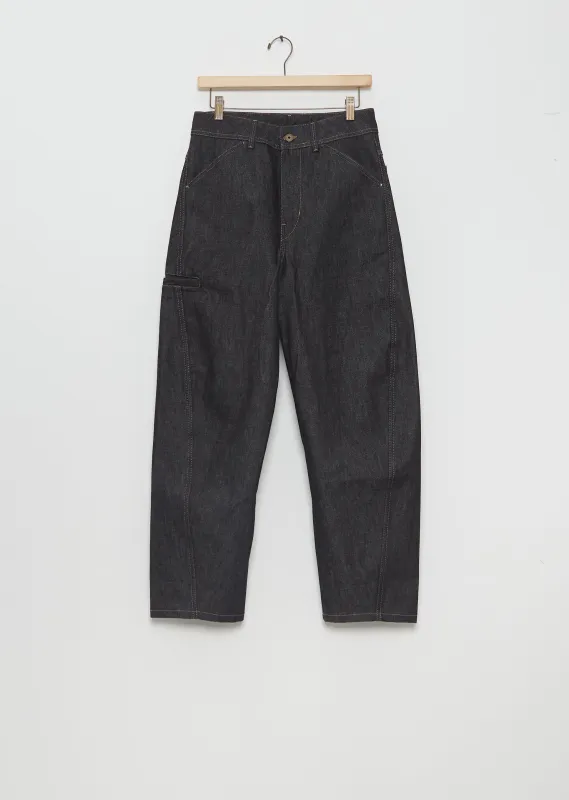 Raw Denim Twisted Workwear Pants made by La Garconne