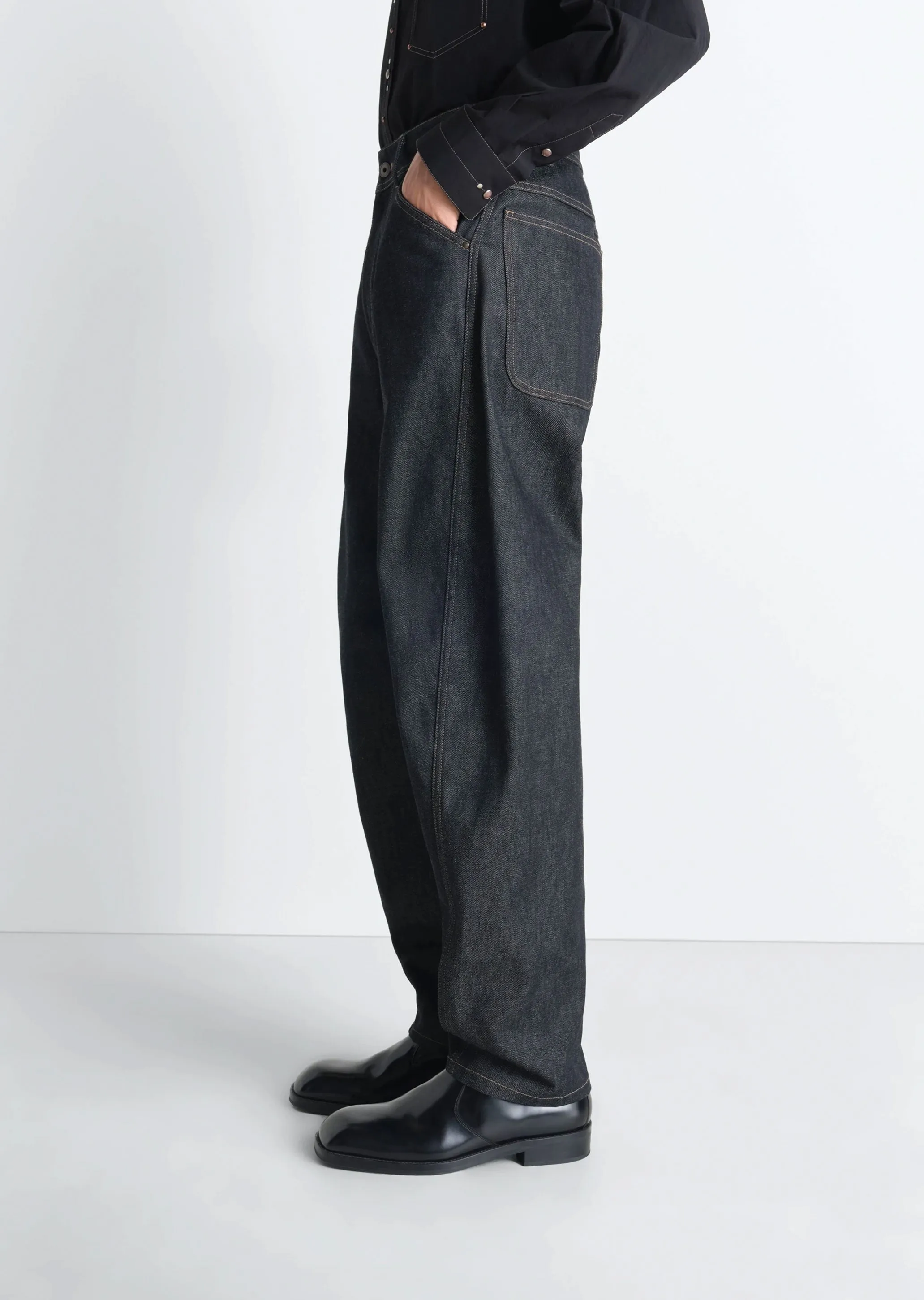 Raw Denim Twisted Workwear Pants sold by La Garconne product image thumbnail 4