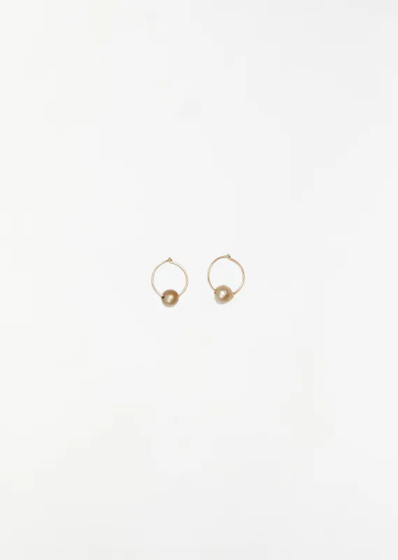 Gold Grey Pearls Zoe Yellow Gold Earrings made by La Garconne