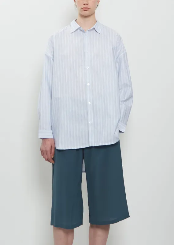 No. 5 Split Stripe Cotton Shirt made by La Garconne