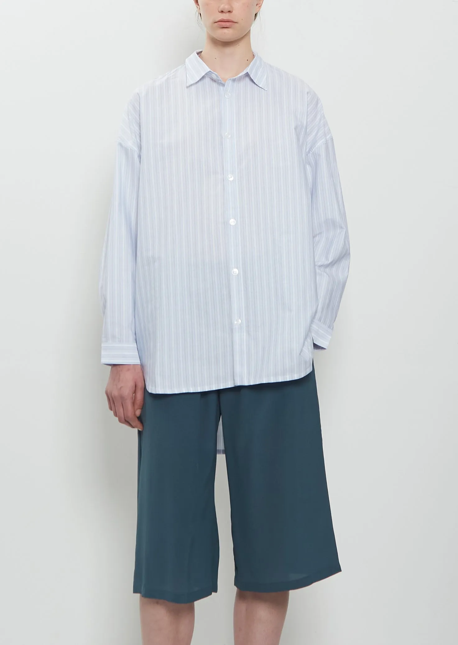 No. 5 Split Stripe Cotton Shirt sold by La Garconne
