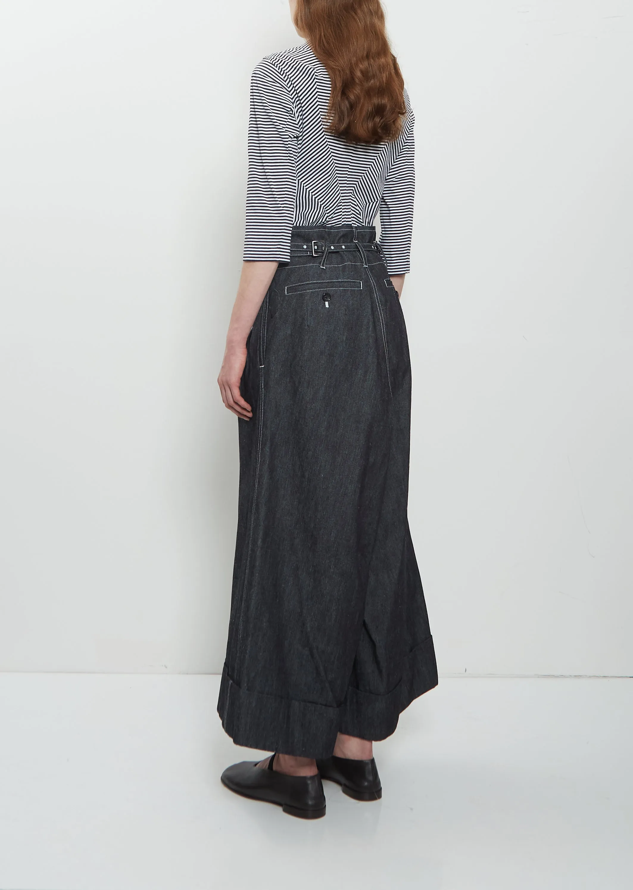 High Waisted Pleated Wide Denim Jeans sold by La Garconne product image thumbnail 3