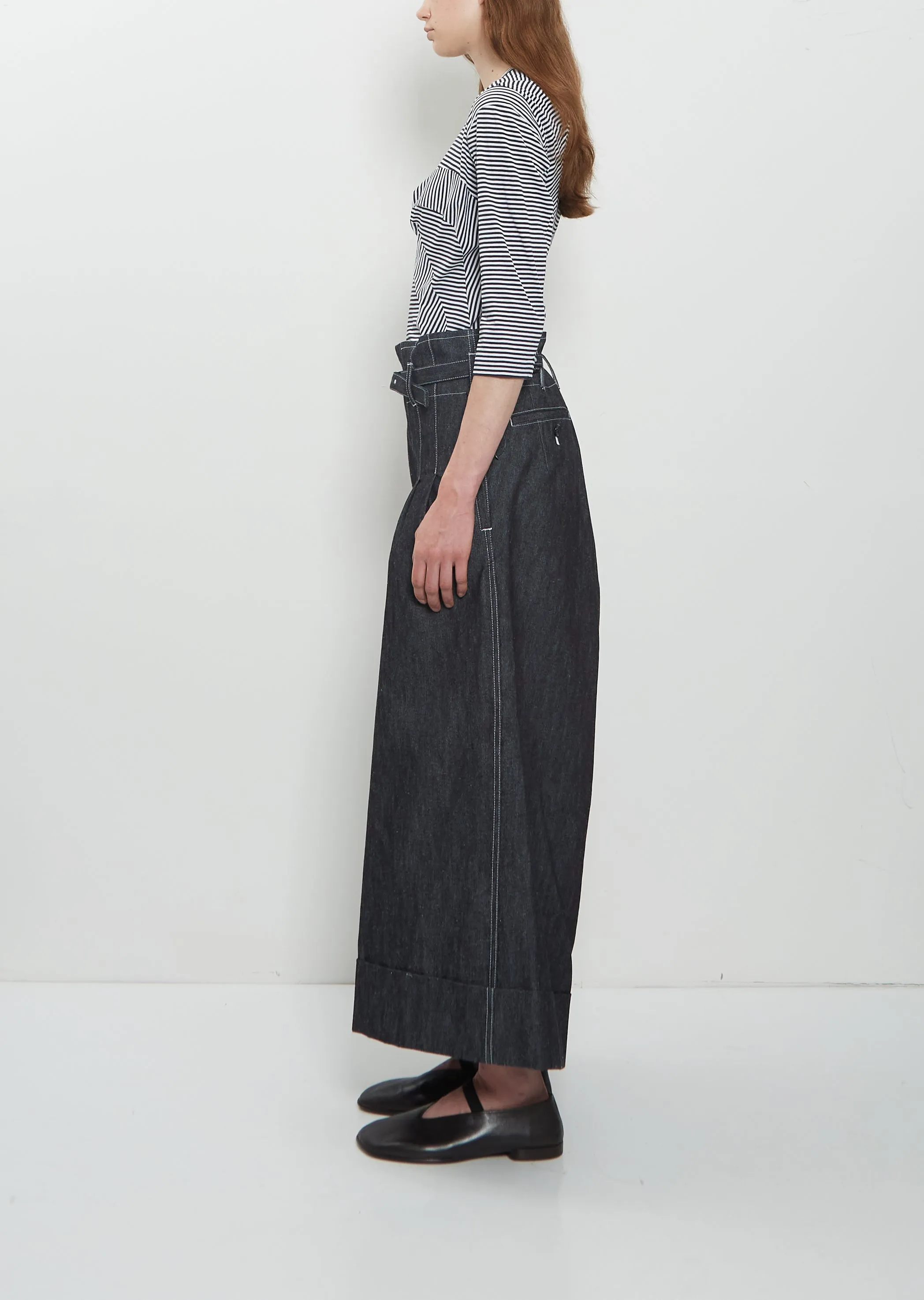 High Waisted Pleated Wide Denim Jeans sold by La Garconne product image thumbnail 2