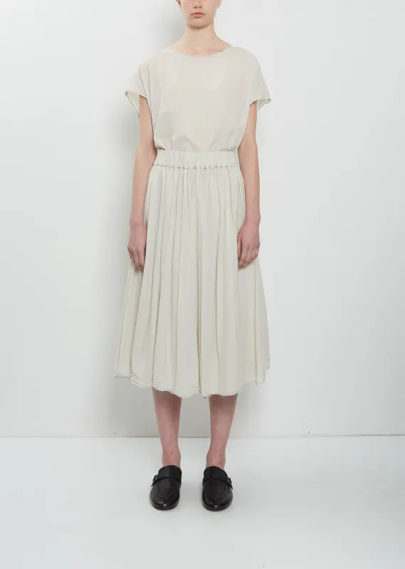 Light Cotton Gathered Double Layer Skirt — Pebble made by Album di Famiglia