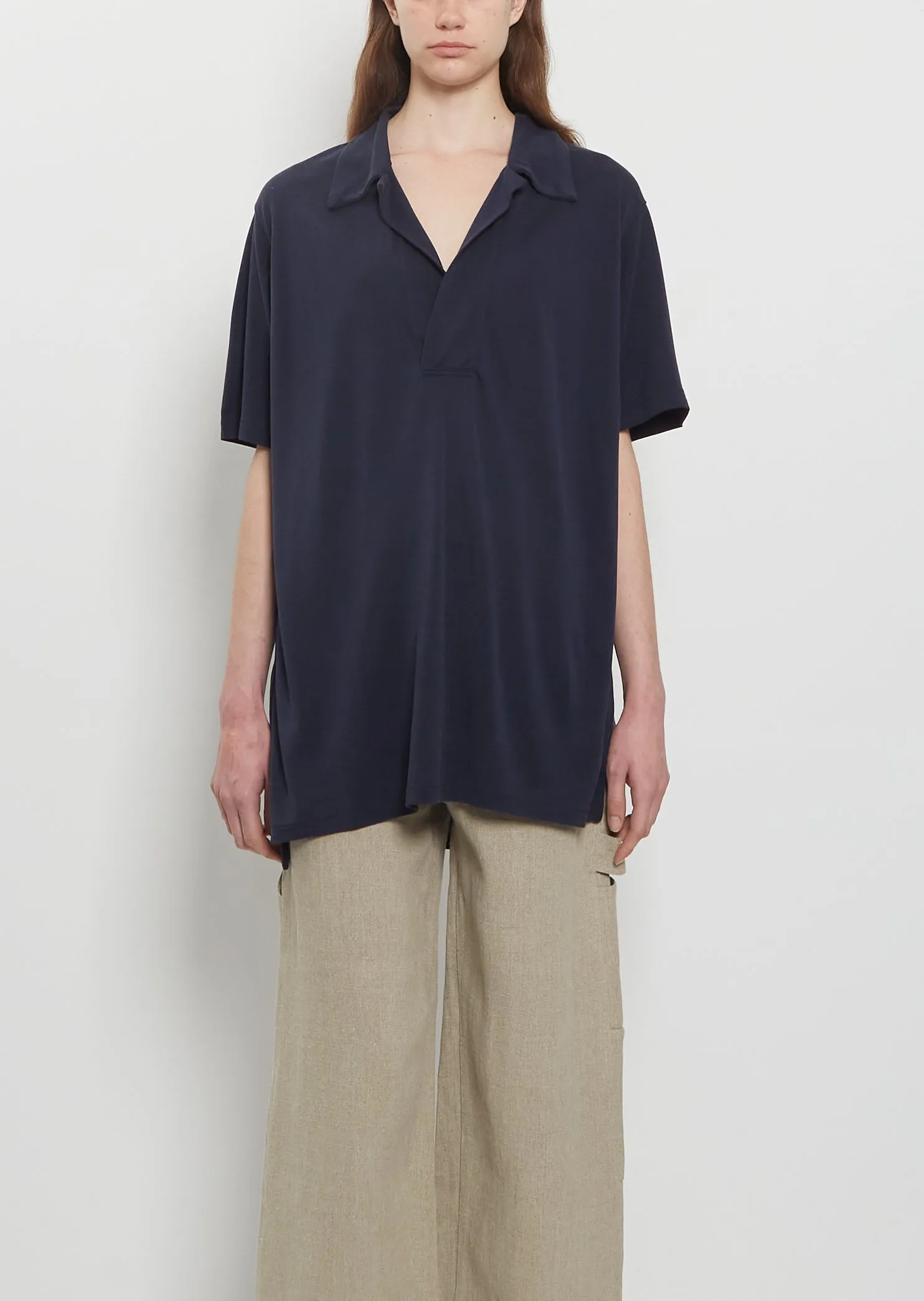Vic Silk Jersey Polo Shirt sold by La Garconne