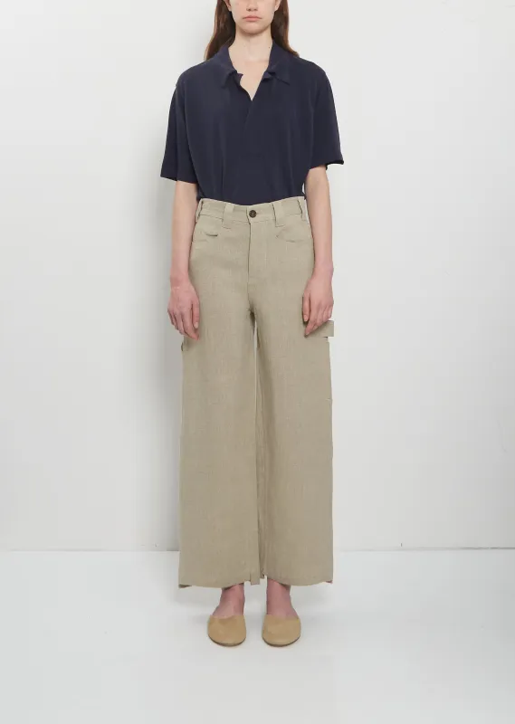 Frankie Heavyweight Linen Workwear Trousers made by Meta Campania Collective