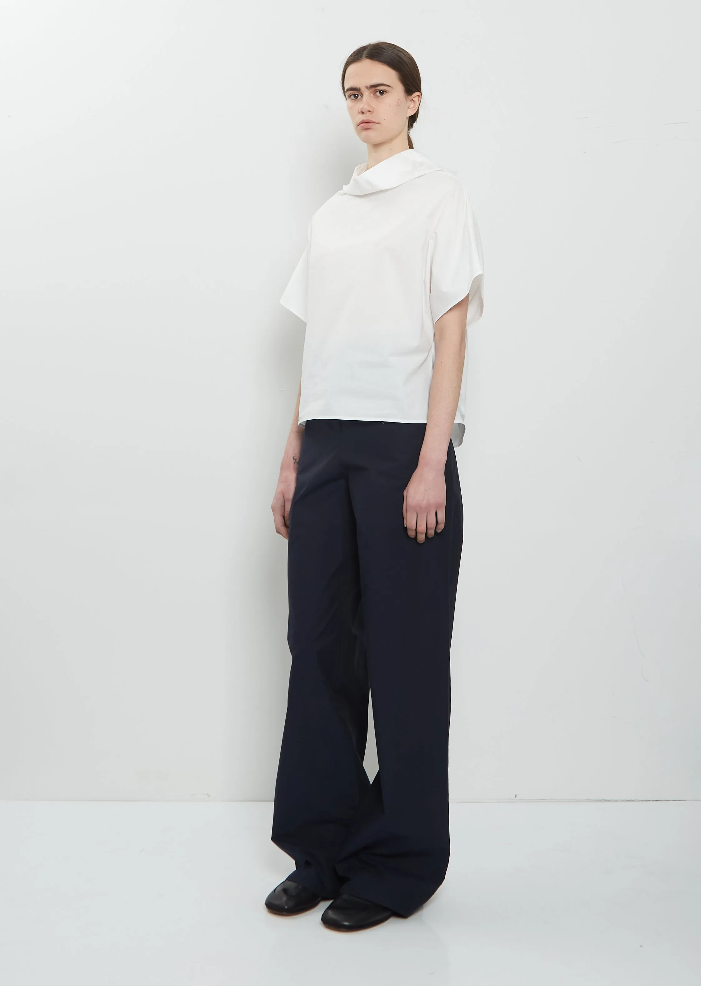 Cotton Popeline Short Chunky Tunic - White sold by La Garconne product image thumbnail 4