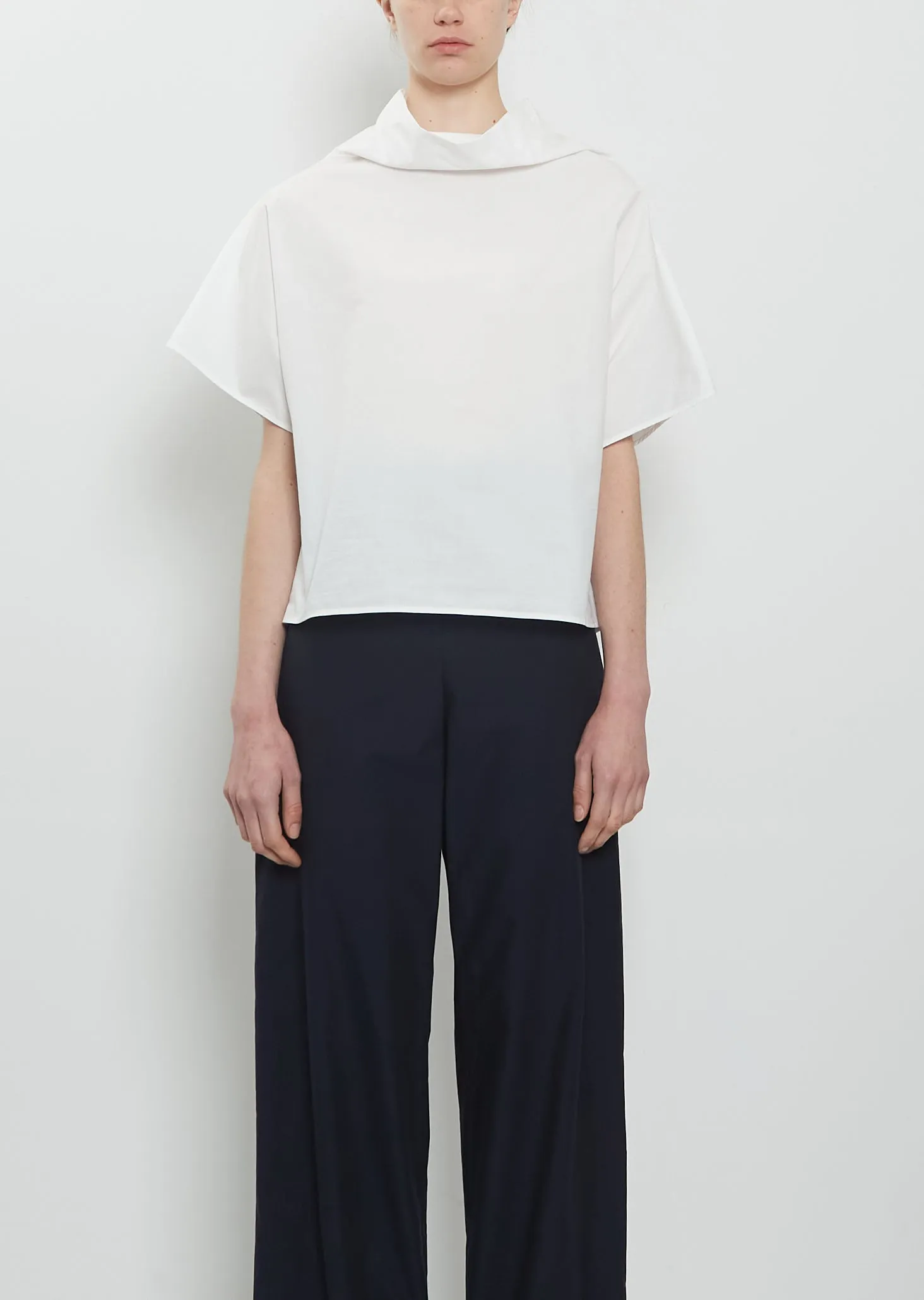 Cotton Popeline Short Chunky Tunic - White sold by La Garconne