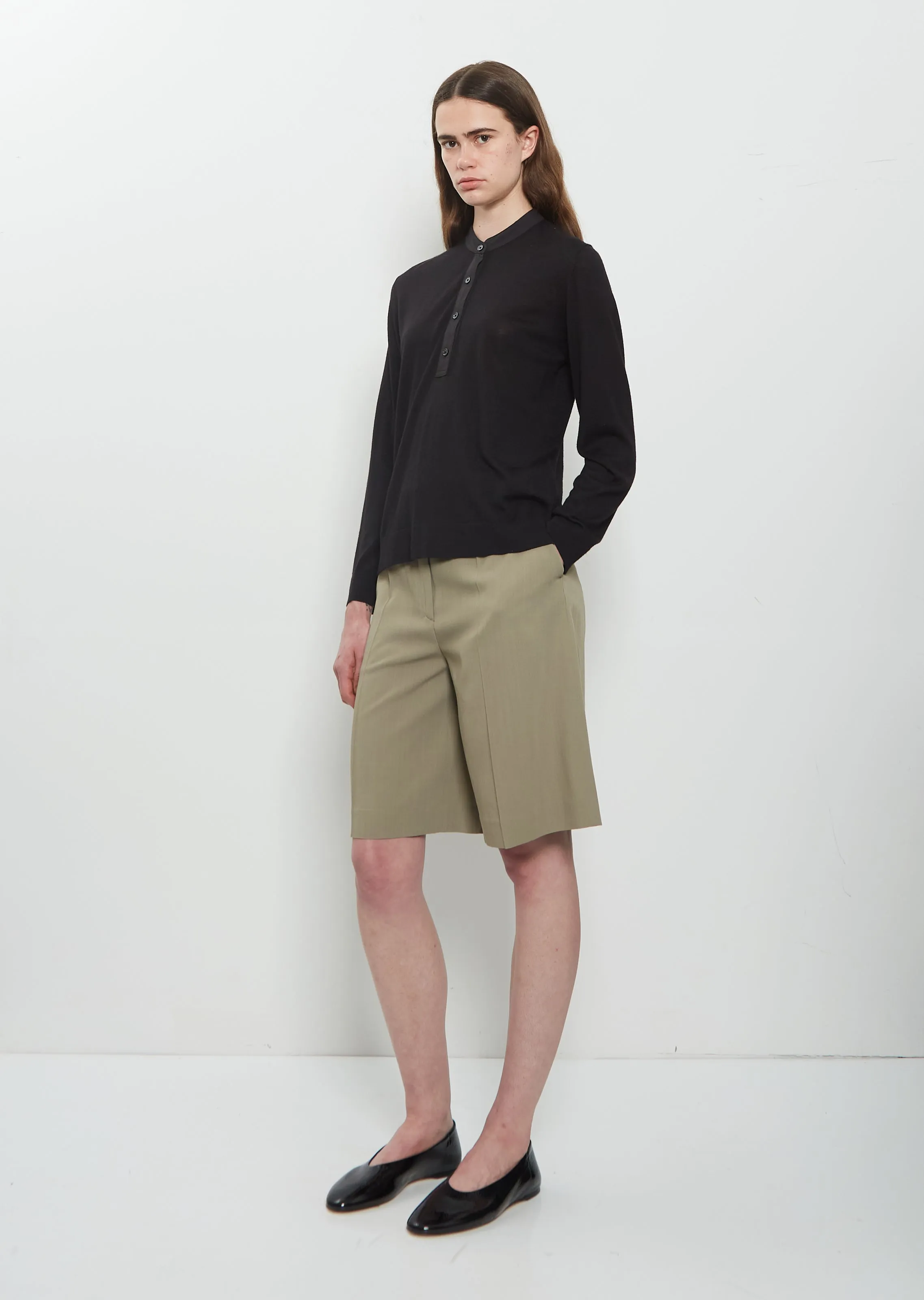 Wool Silk Knit Henley Top sold by La Garconne product image thumbnail 4
