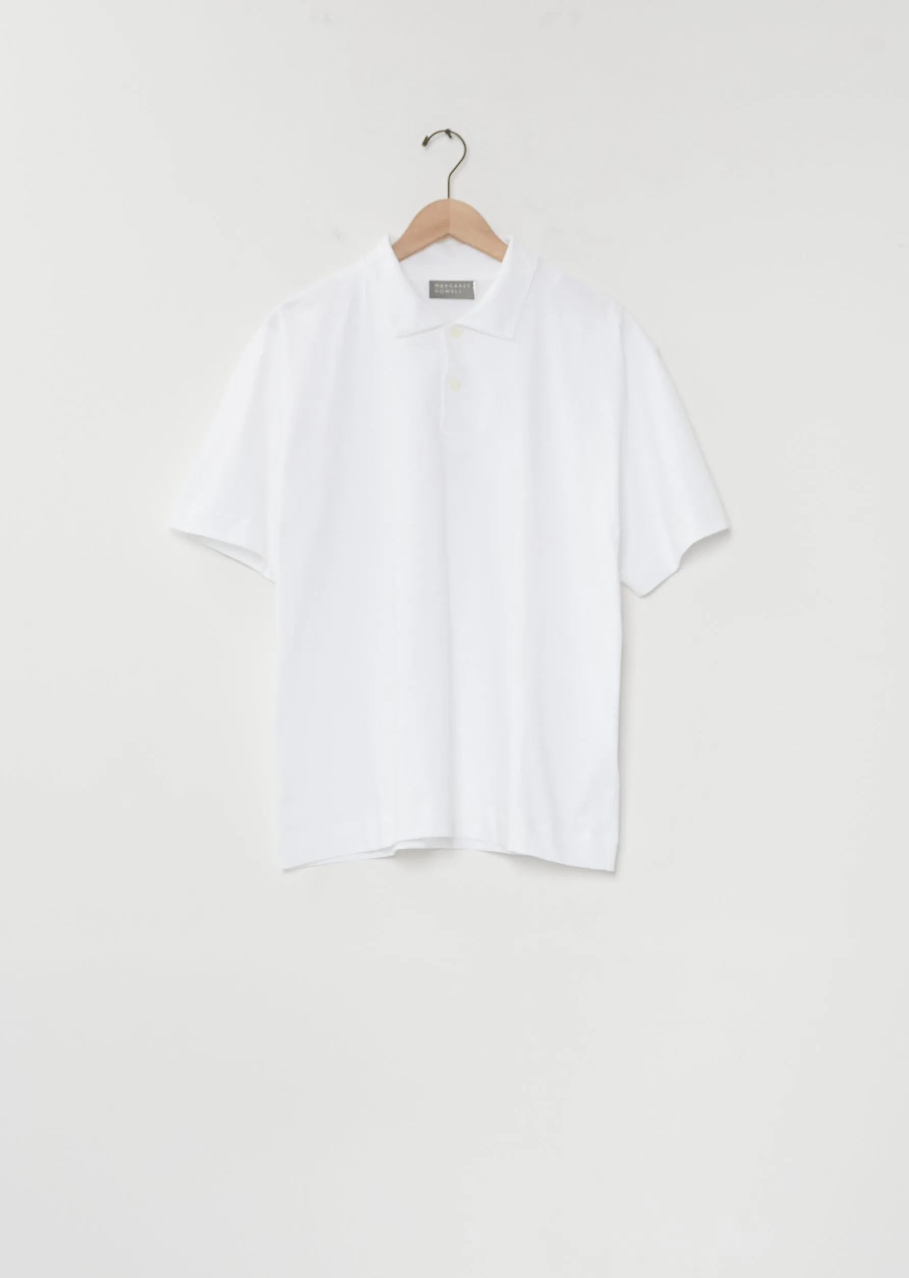 Short Sleeve Cotton Polo — White sold by La Garconne