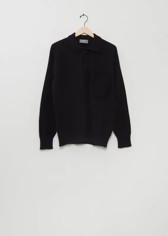 Seamless Pocket Polo Wool Cashmere Shirt made by La Garconne