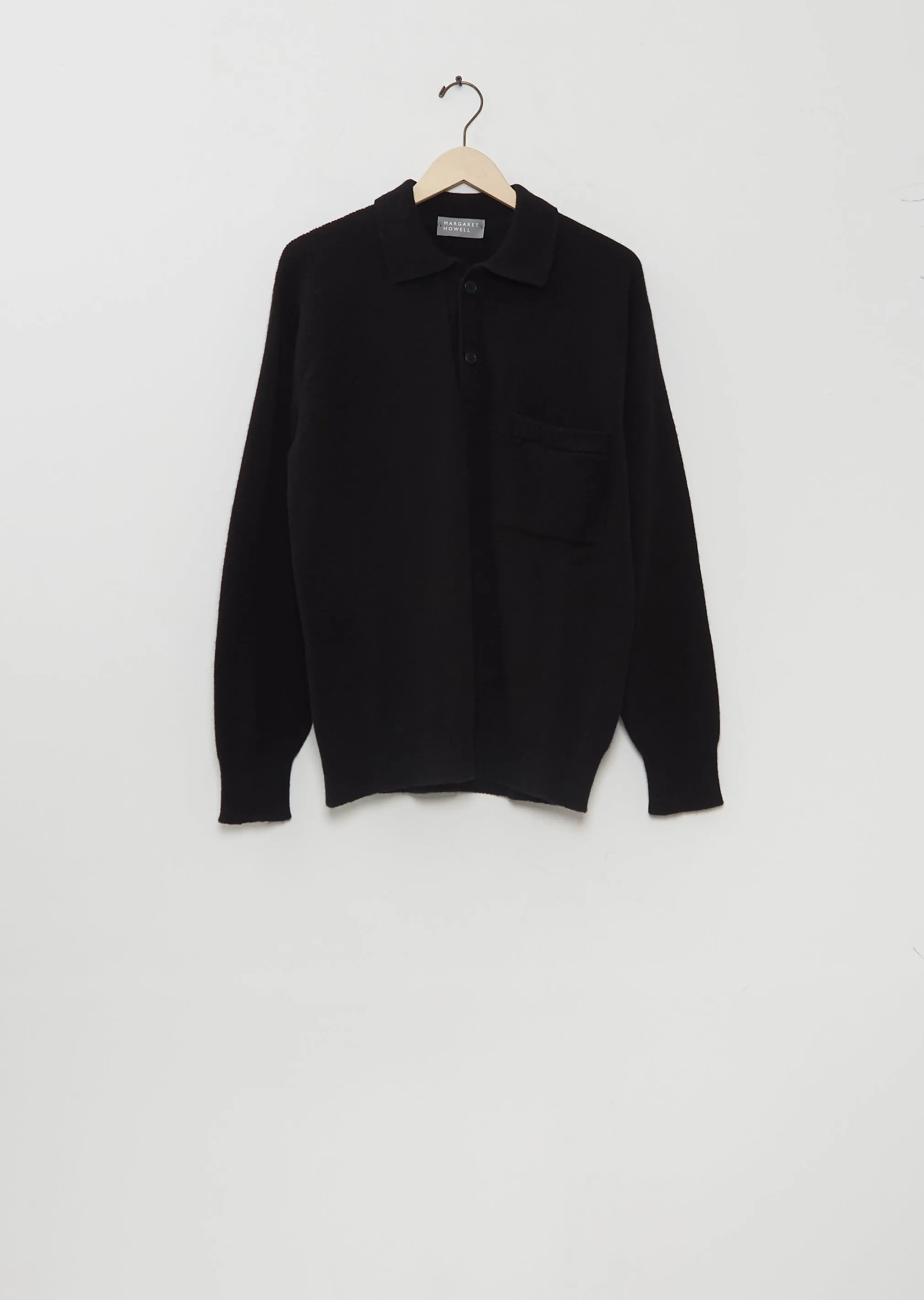 Seamless Pocket Polo Wool Cashmere Shirt sold by La Garconne