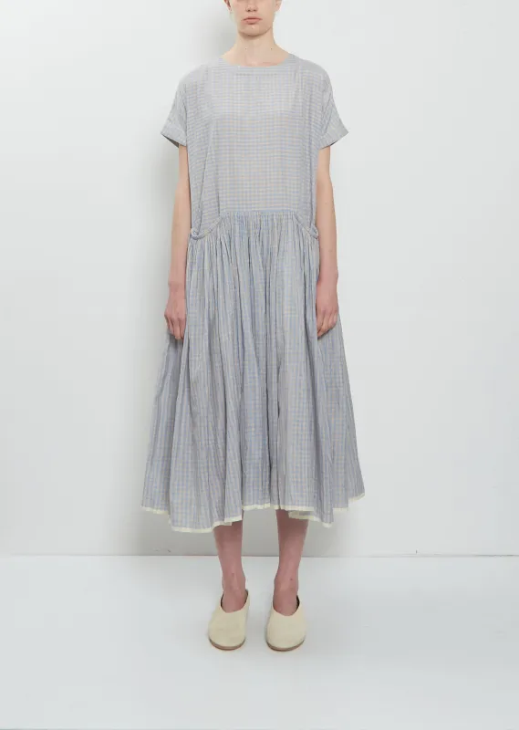 Front Pocket Gather Half Sleeve Dress made by La Garconne