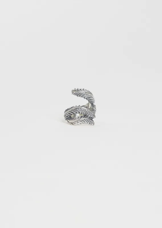 Feather Silver Ring made by La Garconne