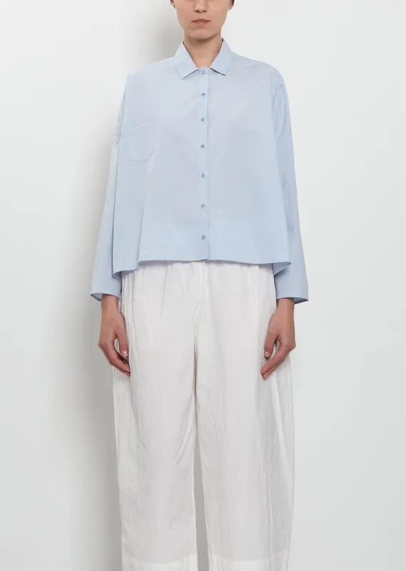 Cotton Poplin Mini Collar Boxy Shirt — Cloud made by A Punto B