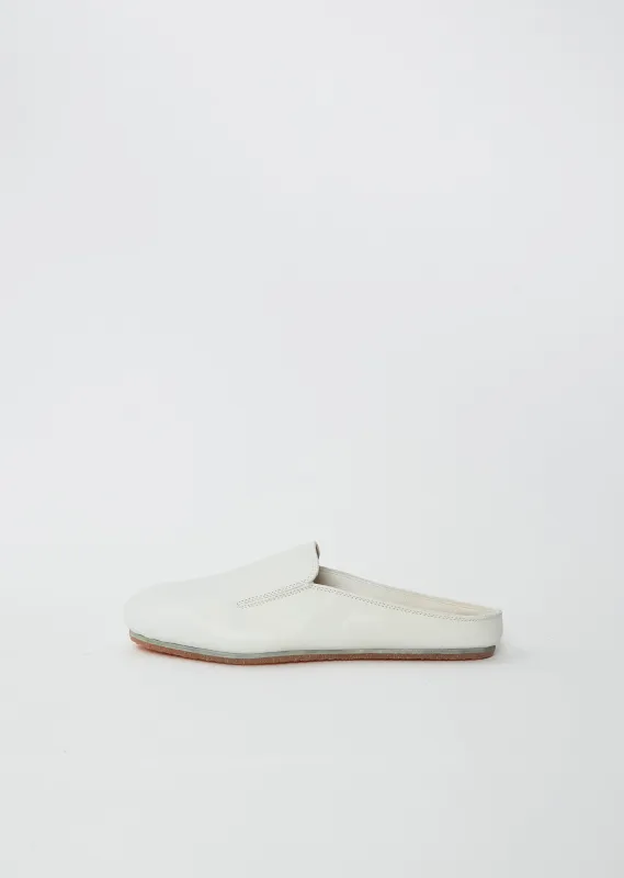 Leather Slipper — White made by La Garconne