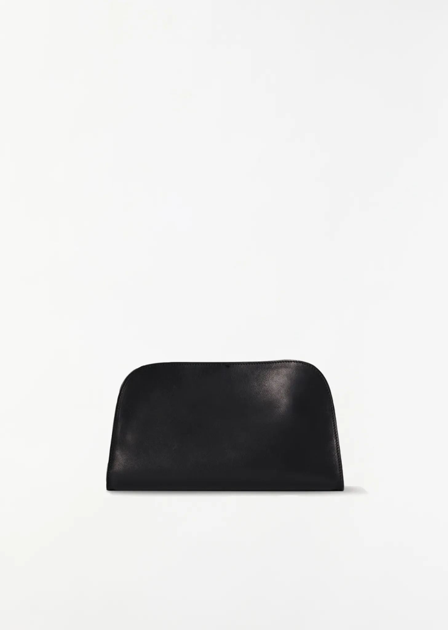 Peggy Saddle Leather Clutch — Black sold by La Garconne