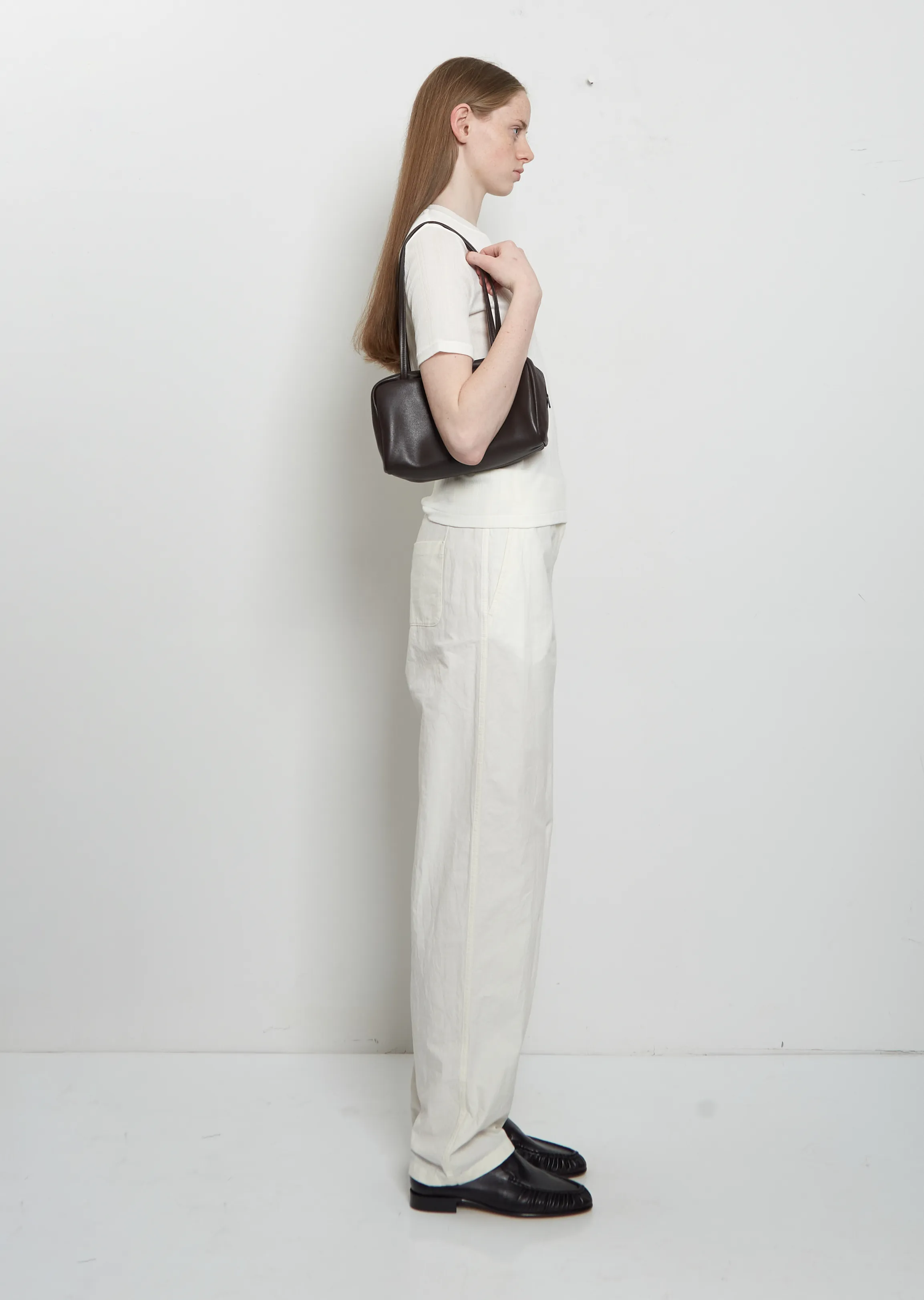 Astra Leather Bowling Bag — Dark Brown sold by La Garconne product image thumbnail 4