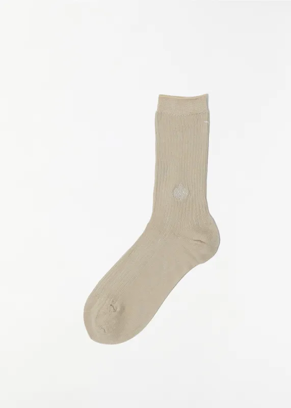 Embroidery Socks — Ivory made by ANTIPAST