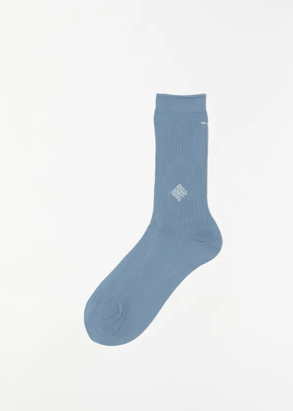 Embroidery Socks — Blue made by ANTIPAST